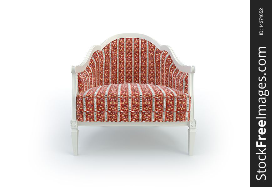 Stylish 3d chair on the white background. Stylish 3d chair on the white background