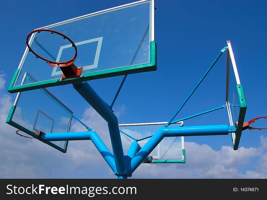 Basketball stand and sky