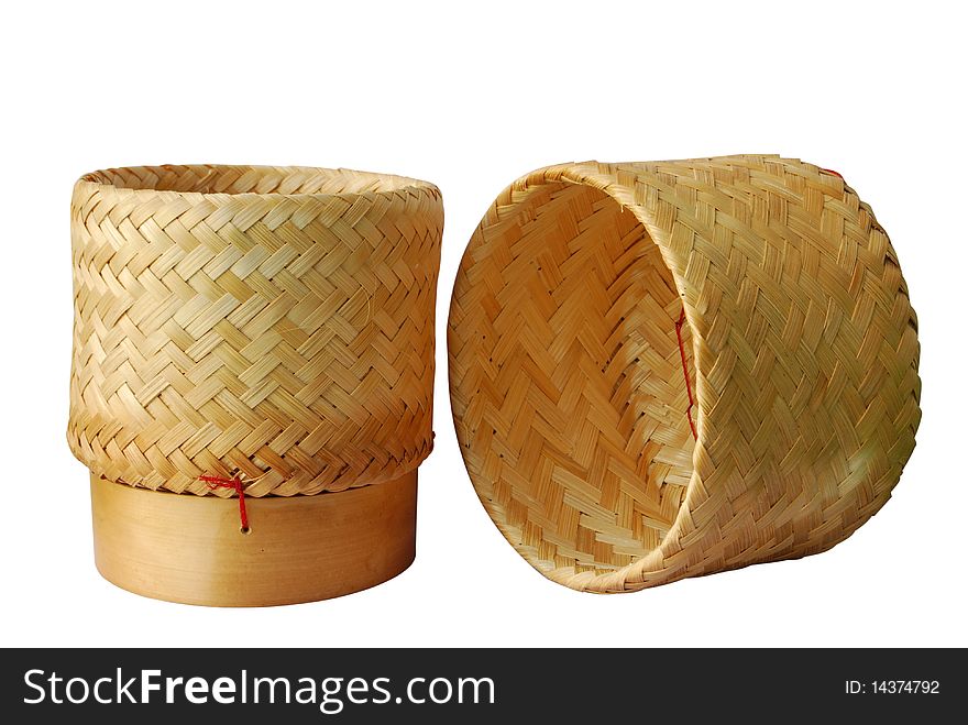 A Basketwork with bamboo for keep sticky rice.