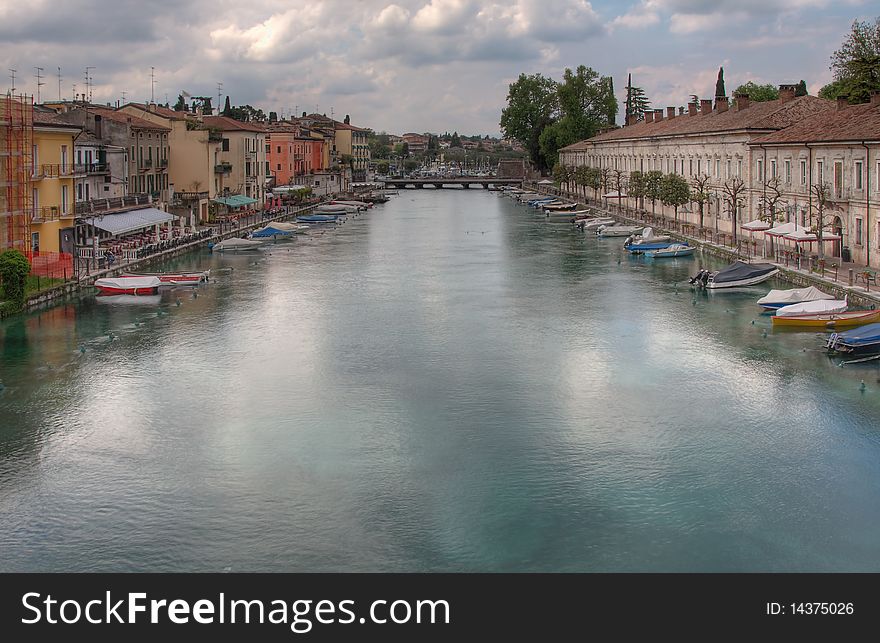 An Italian town with canal