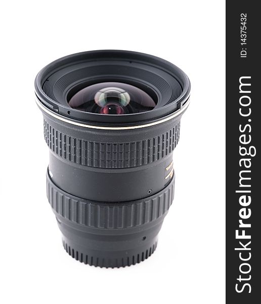 Zoom wideangle lens for slr camera (isolated on the white)