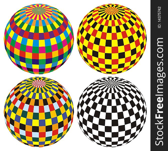 Ball Sphere With Colored Shapes