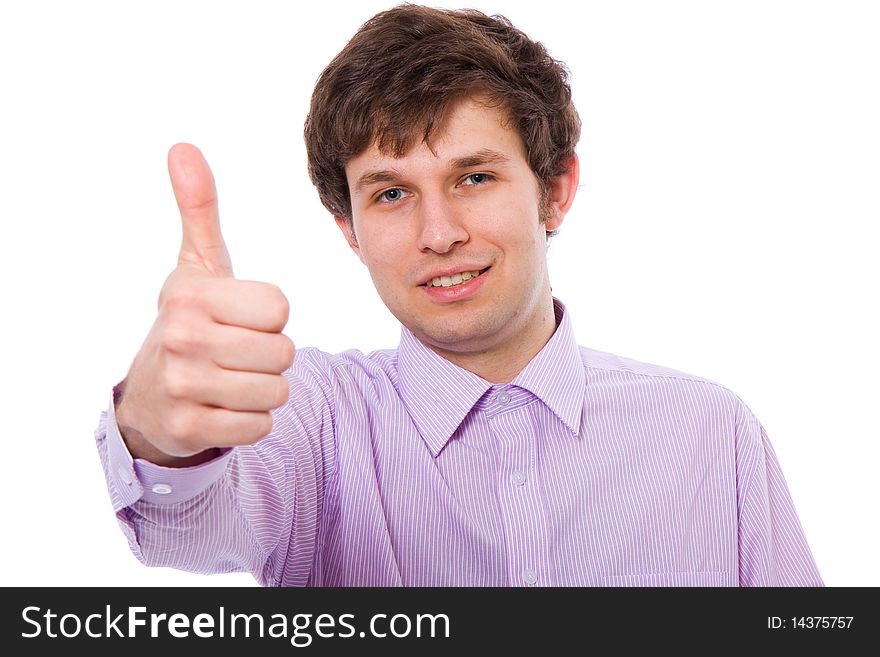 Thumbs Up Gesture Made By Young Male