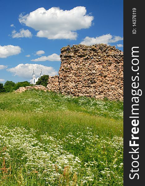 The rests of a wall of the castle in Krevo, Belarus. The rests of a wall of the castle in Krevo, Belarus.