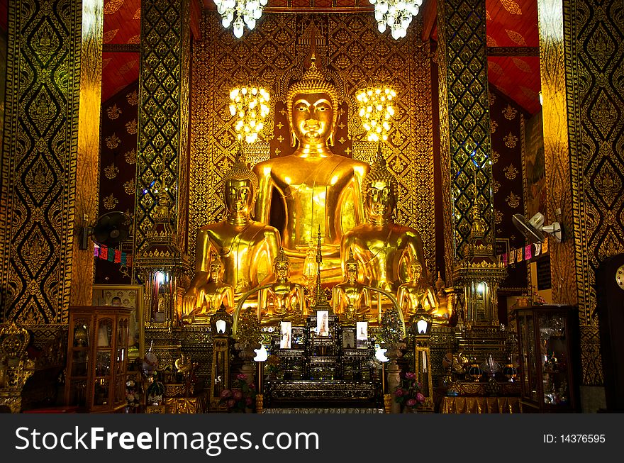 Buddha image in a temple, Thailand