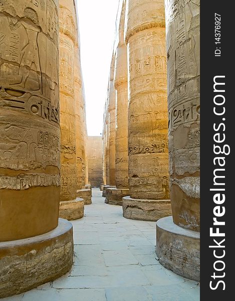 The columns of Karnak temple complex, Egypt