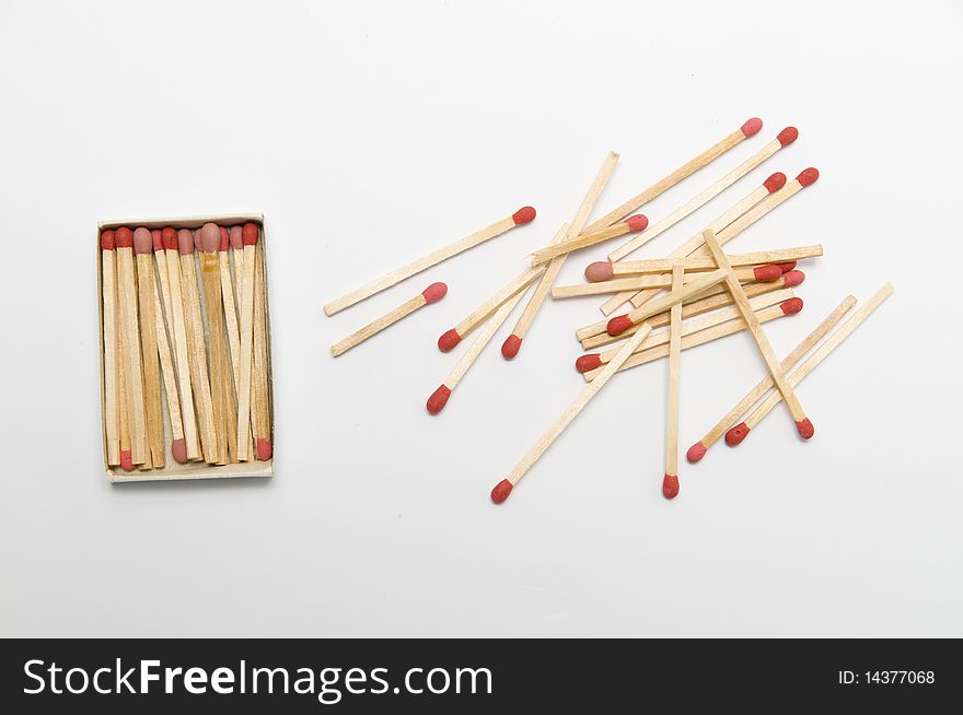 The matchstick on the white background