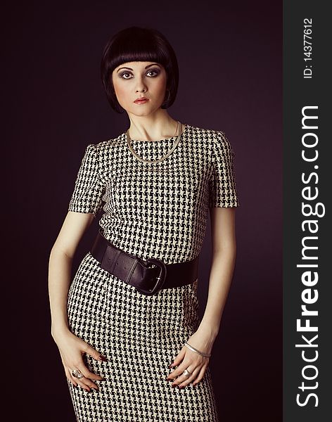 Girl In Checked Dress