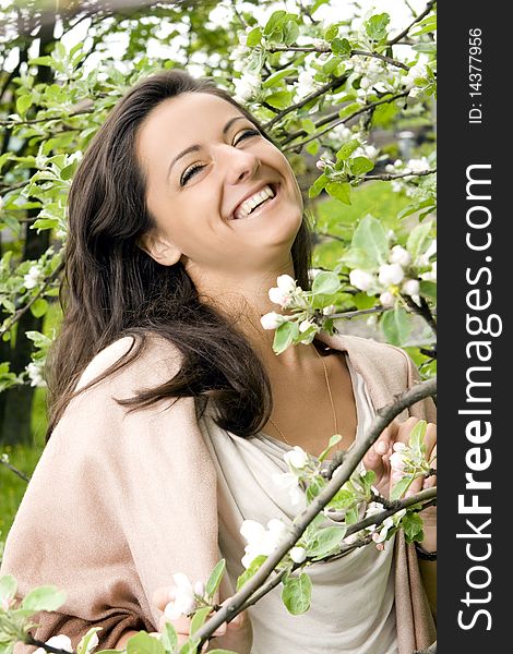 Beautiful and attractive woman in the park