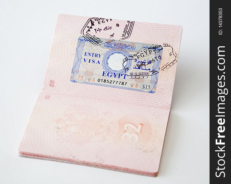 The Egyptian Visa In The Russian Passport