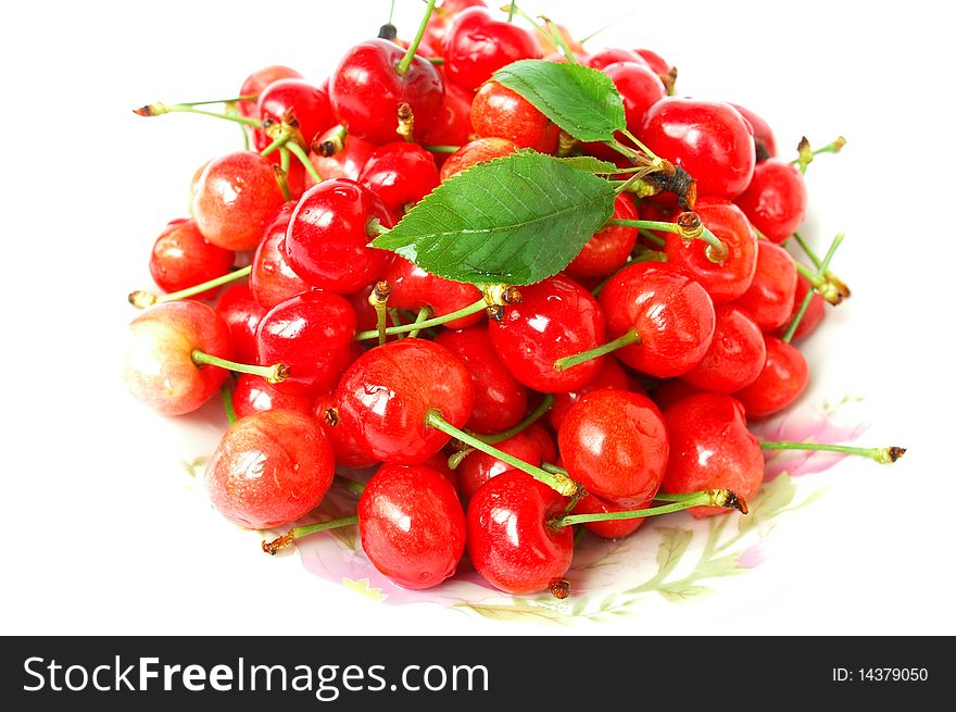 A pile of fresh red cherry