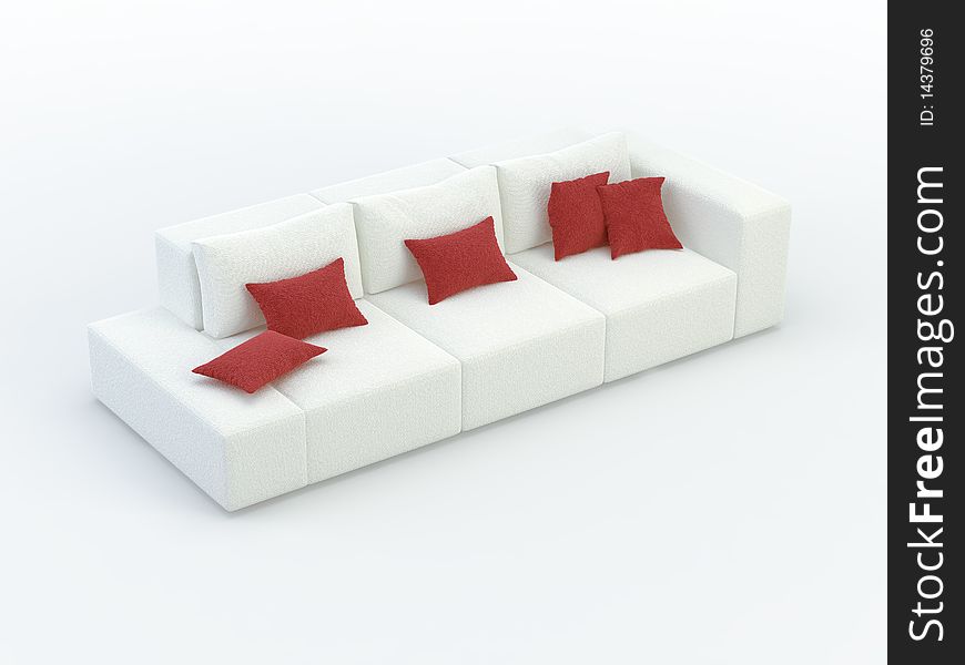 Stylish 3d sofa on the white background. Stylish 3d sofa on the white background