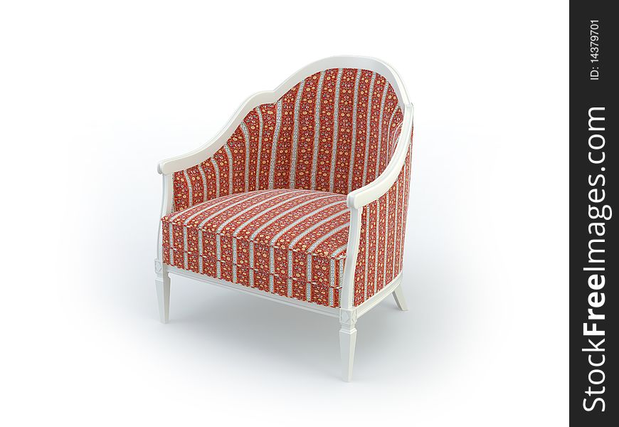 Stylish 3d chair on the white background. Stylish 3d chair on the white background