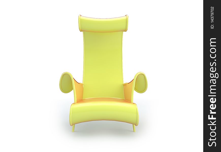 Stylish 3d chair on the white background