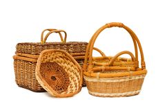 Wattled Basket Isolated Over White Royalty Free Stock Images Wattled Basket Isolated Over White Royalty Free Stock Images
