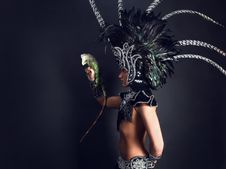 Pagan Priest In Ritual Suit With Green Iguana Royalty Free Stock Photos Pagan Priest In Ritual Suit With Green Iguana Royalty Free Stock Photos