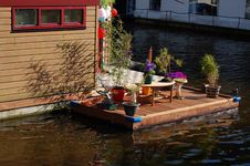 Dutch Houseboat In Amsterdam Stock Photography Dutch Houseboat In Amsterdam Stock Photography