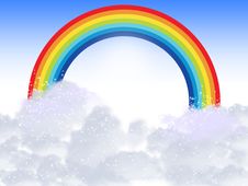 Rainbow With Clouds Stock Photos