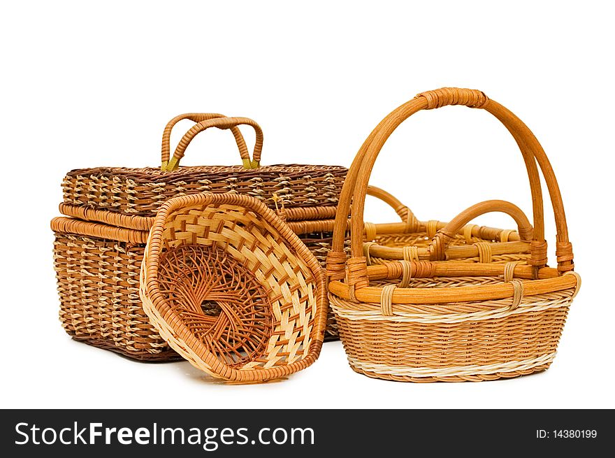 Wattled basket isolated on white background. Wattled basket isolated on white background