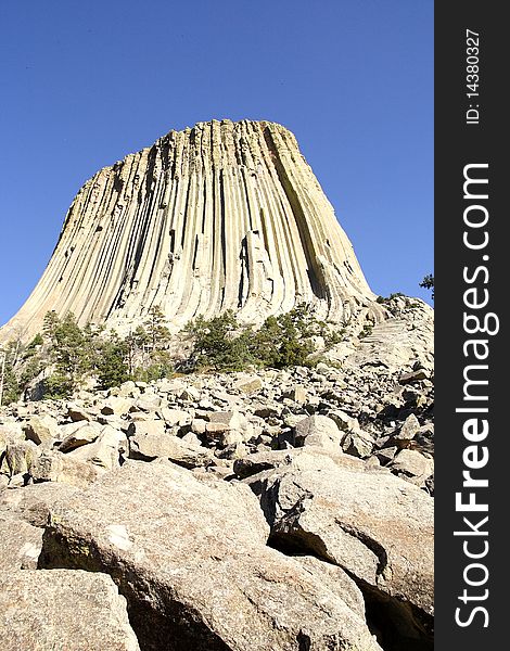 Panorama of the Devils Tower National Monument. Panorama of the Devils Tower National Monument