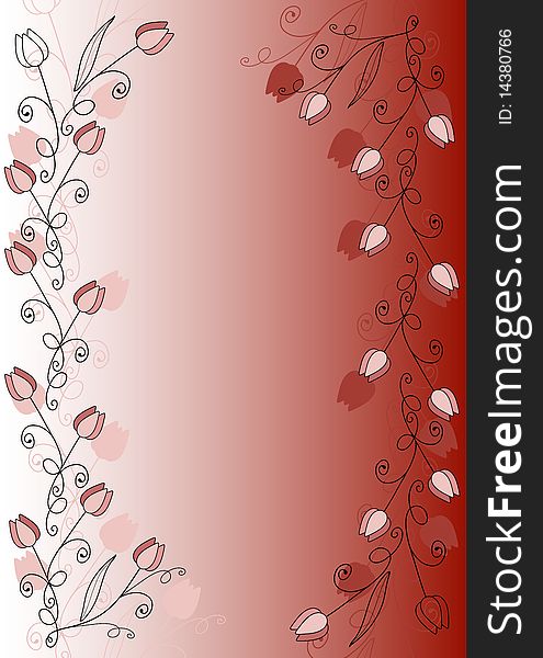 Decorative frame from abstract tulips for design (vector). Decorative frame from abstract tulips for design (vector)