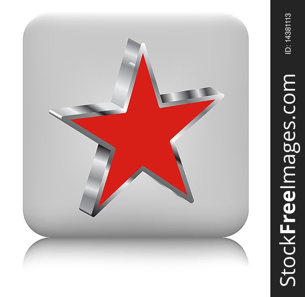3d star on gray button