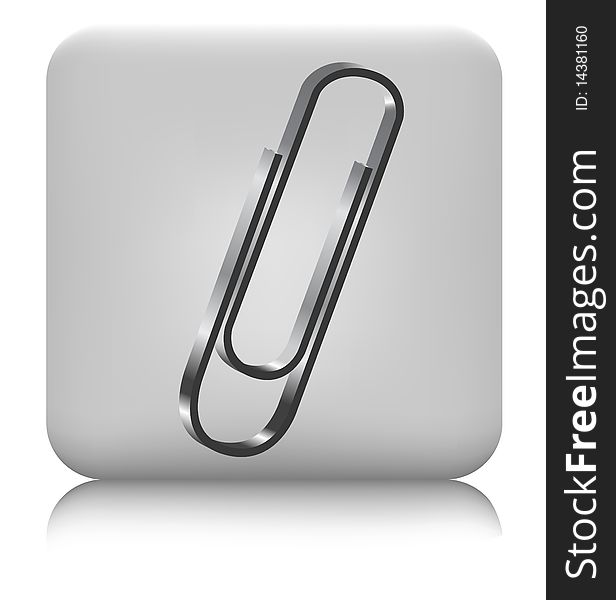 Paperclip icon on gray button