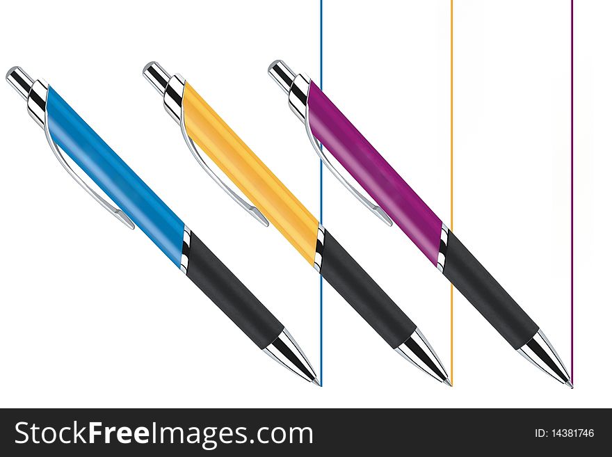 Color pencils isolated on a white background