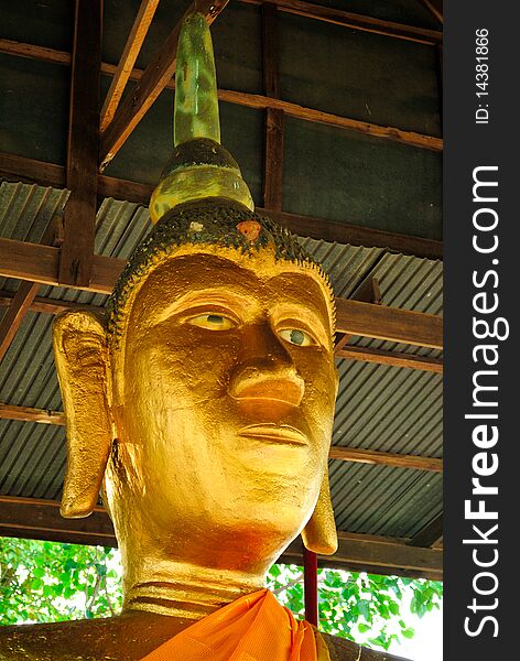 Thai Temple in Roi Et province with clear blue day