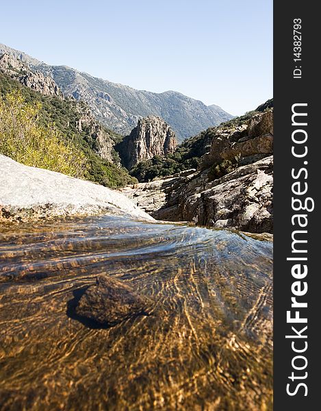 Water flowing on a rocky mountain. Water flowing on a rocky mountain