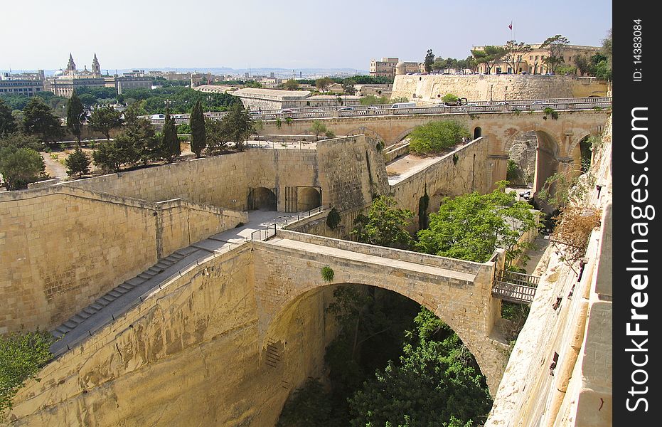 Panorama of Valetta, the capital of Malta, from city wall