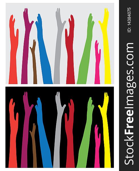 Abstract hands symbol of diversity