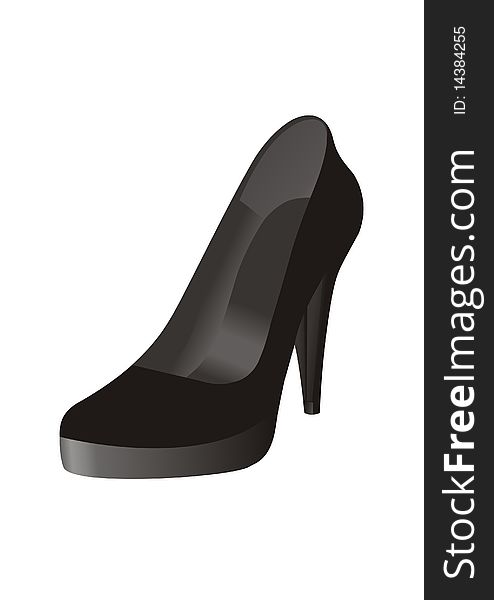 Woman high-heeled shoe with platform illustration. Woman high-heeled shoe with platform illustration.