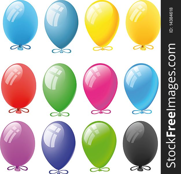 Beautiful colored set of balloons,