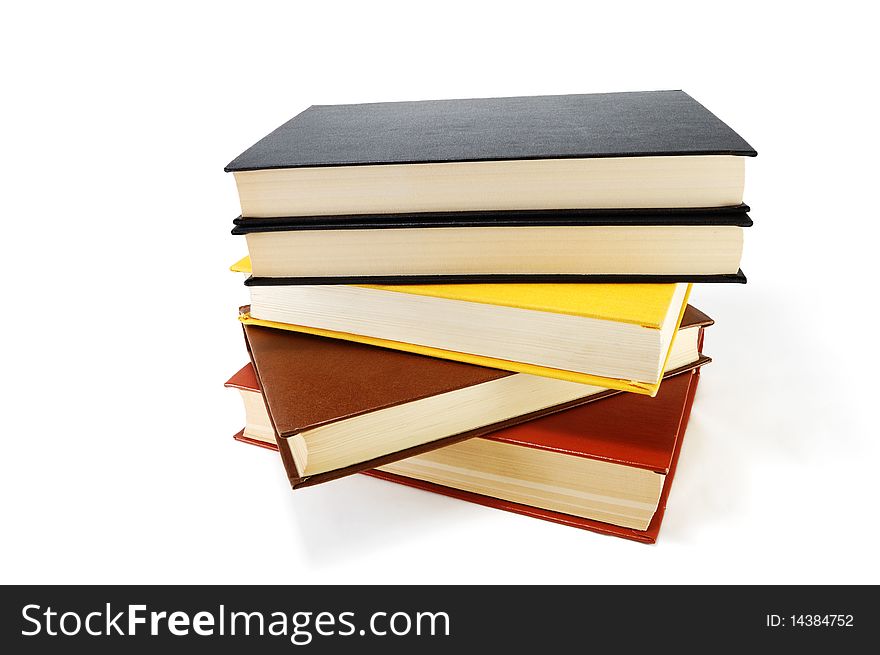 Pile of books isolated on a white background