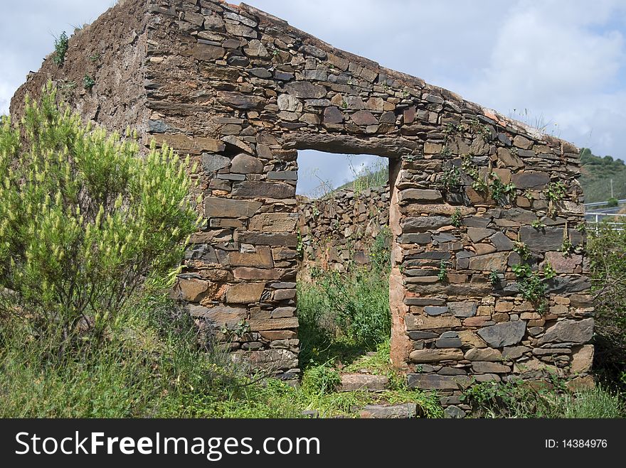 Ruins of The wall of old house. Ruins of The wall of old house