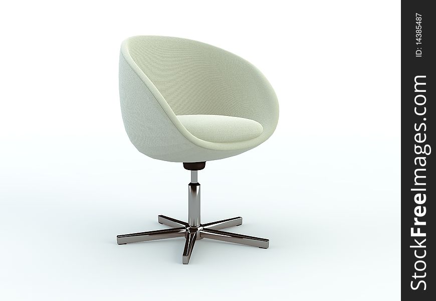 Stylish 3d chair on the white background. Stylish 3d chair on the white background