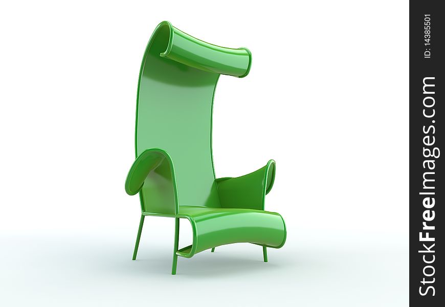 Stylish 3d chair on the white background. Stylish 3d chair on the white background