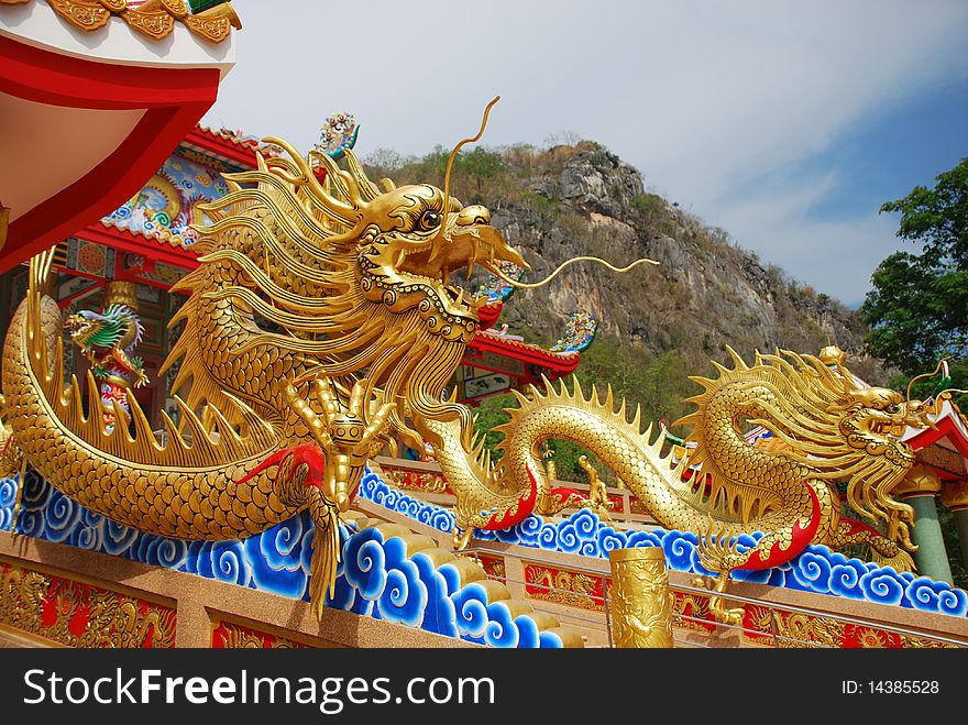 Chinese Dragon In Temple