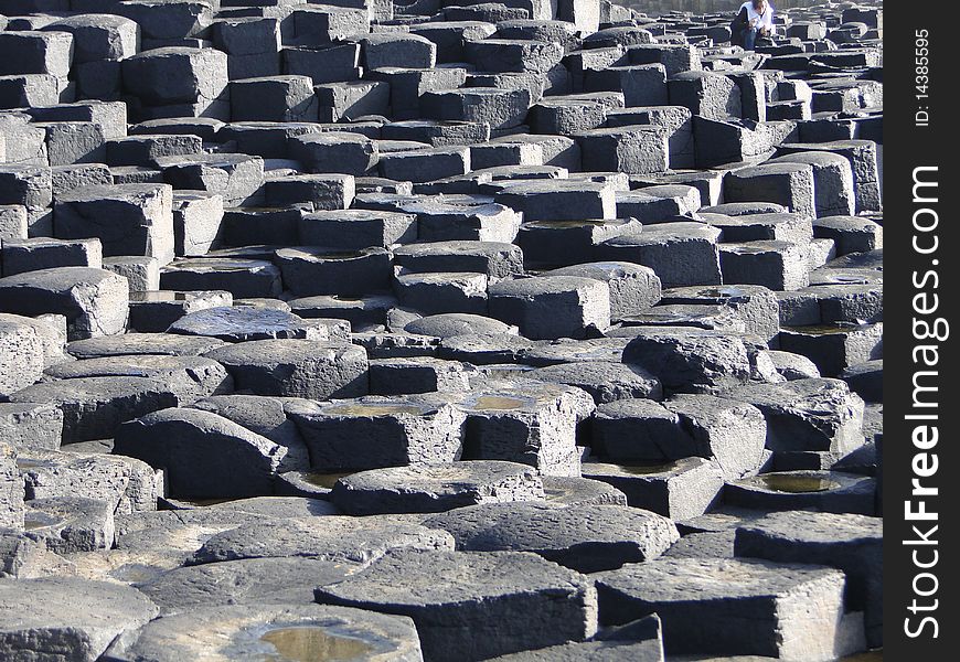 A piece of giant's causeway in Northern Ireland