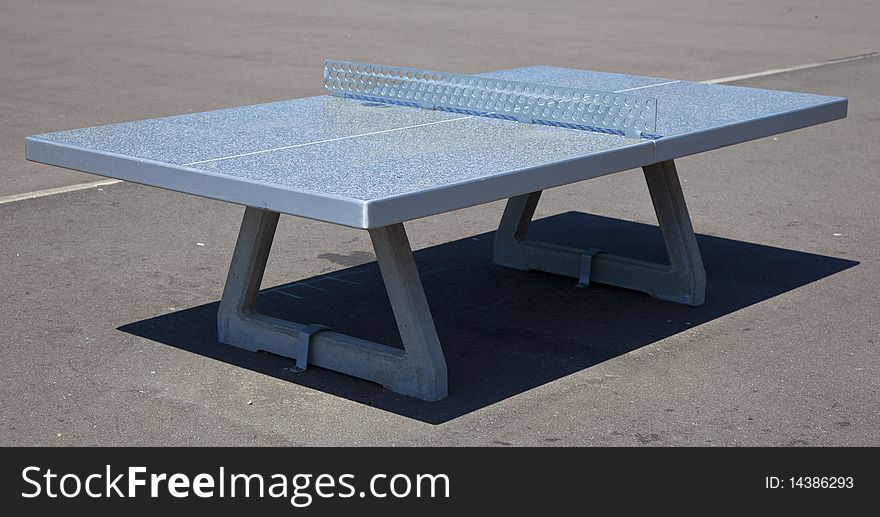 A outdoor tabletennis table in detail. A outdoor tabletennis table in detail
