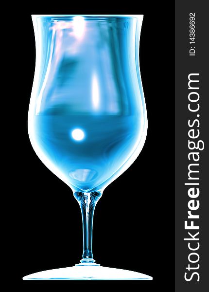 Blue glass on the black background - 3d made