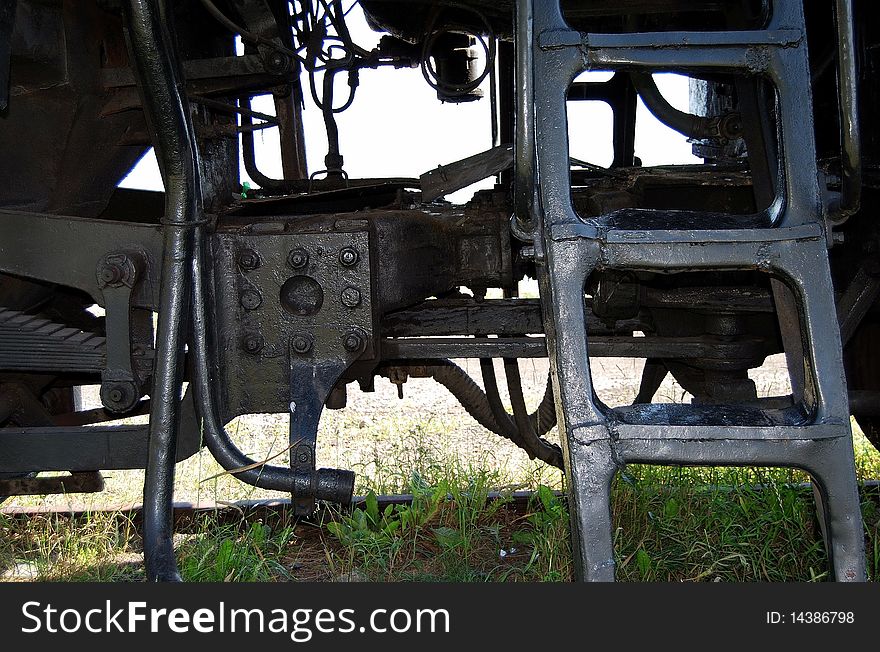 Part of a train. Close up.