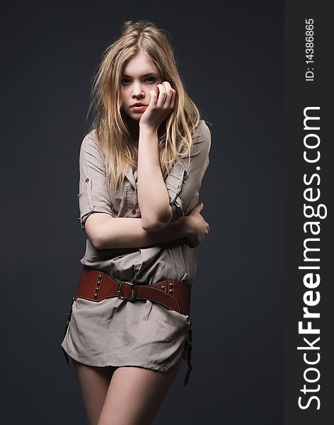 Fashion Portrait Of Seductive Blond Girl