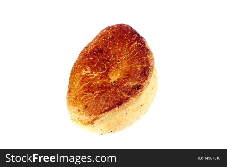 Traditional turkish bun isolated on white background