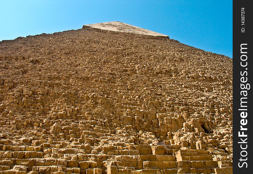 Close view of the Khafre Pyramid, at Giza, Egypt. Close view of the Khafre Pyramid, at Giza, Egypt
