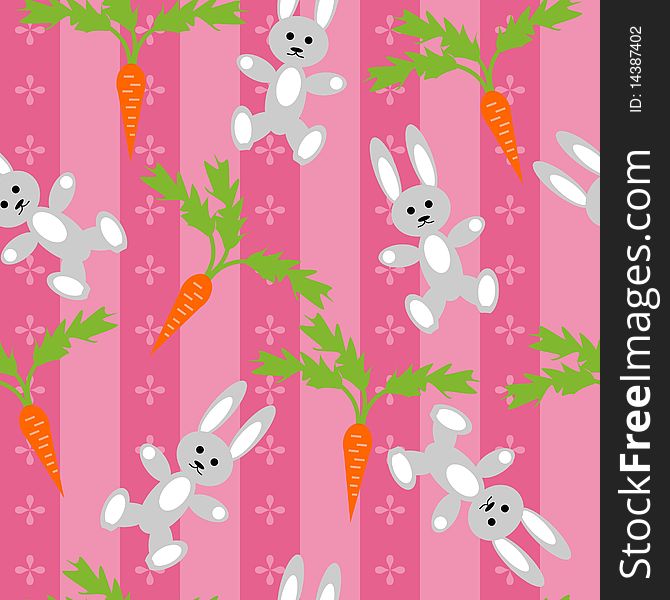 Background With Hares And Carrots