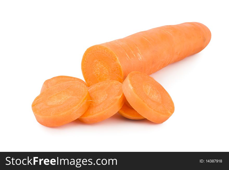 Fresh Carrots Isolated on a White Background