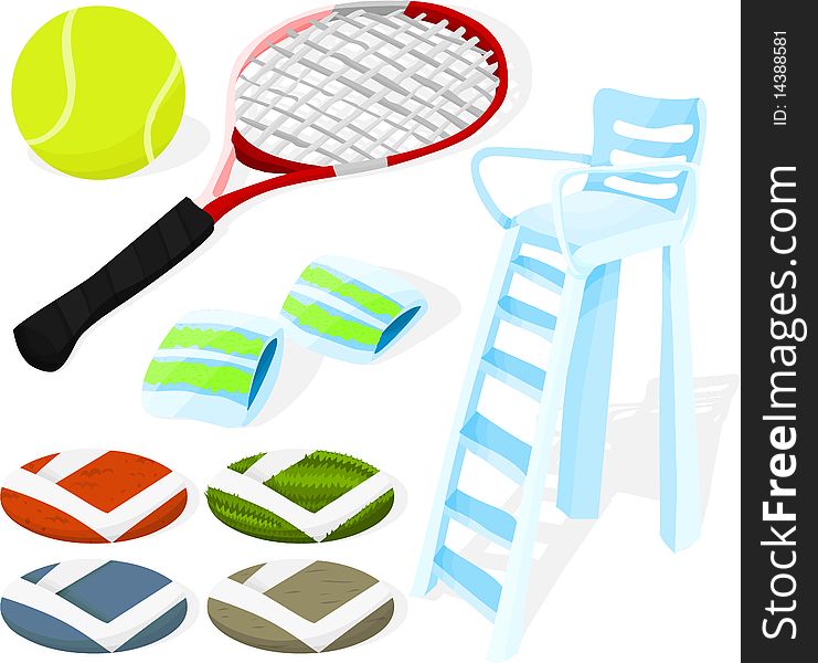 Set of a tennis accessories. Set of a tennis accessories