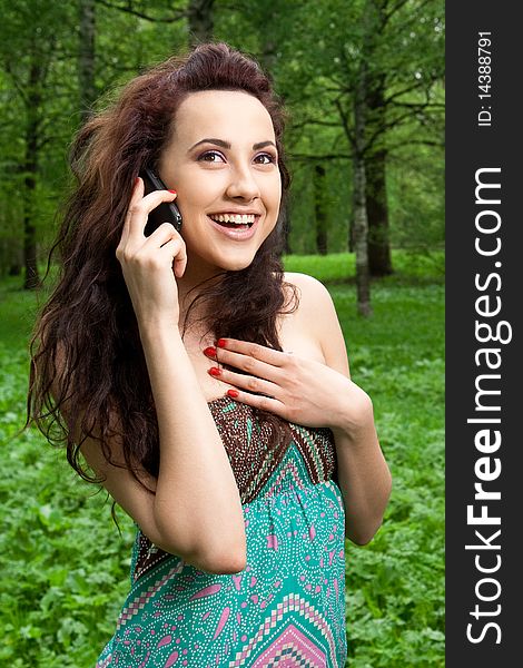Attractive girl is making a call. Attractive girl is making a call